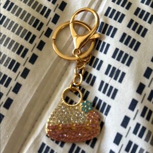 A Great Stocking Stuffer! Gold and Multicolor Rhinestone Purse Keychain